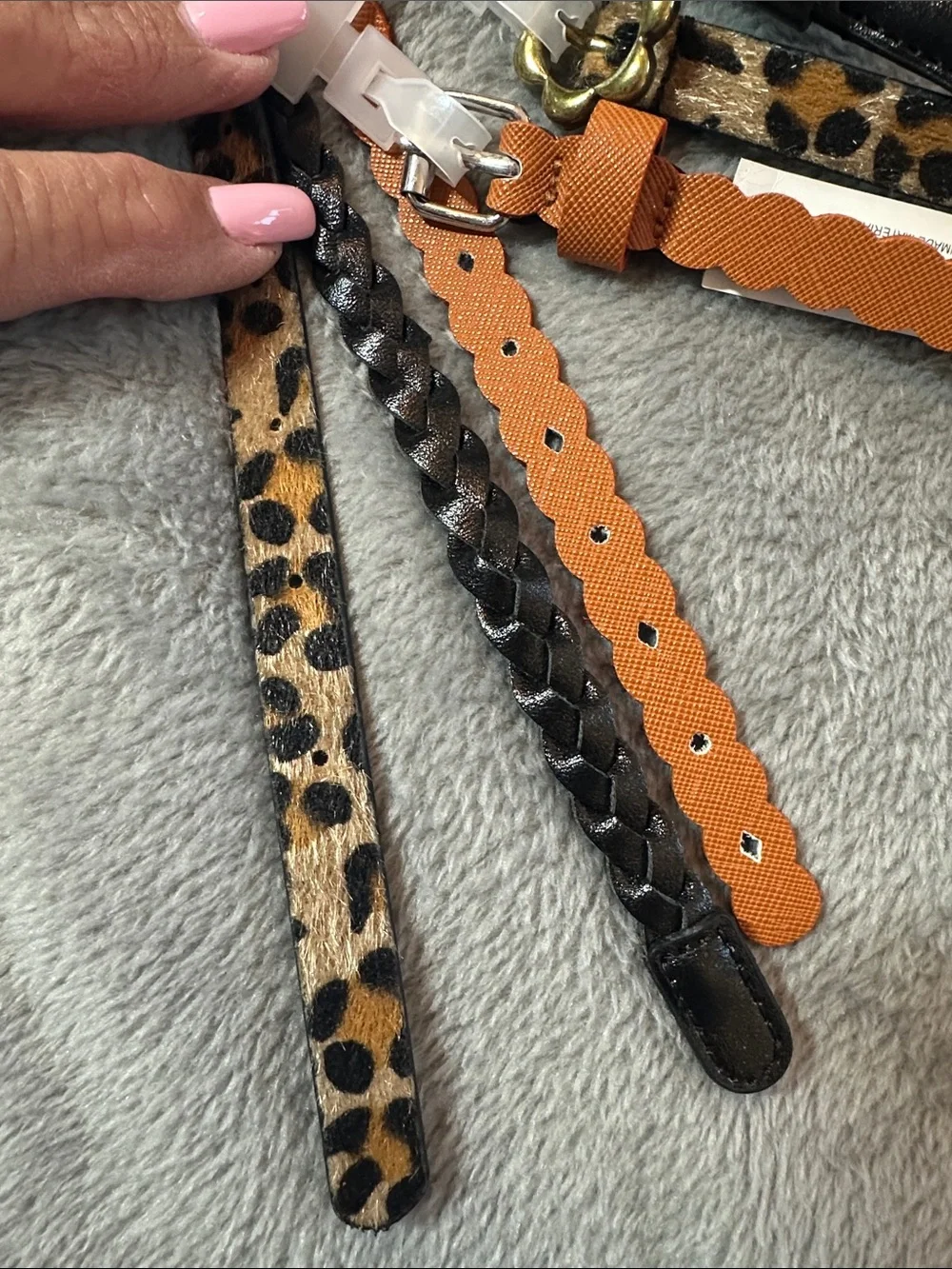 NWT Girls wonder nation Cheetah 🐆 combo 3 pack belts Sz L-XXL 12-18”